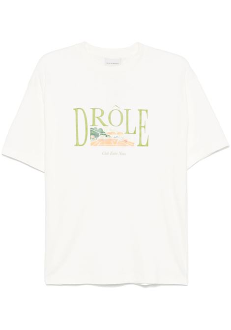 T-shirt Tennis Court in bianco Drôle De Monsieur - uomo